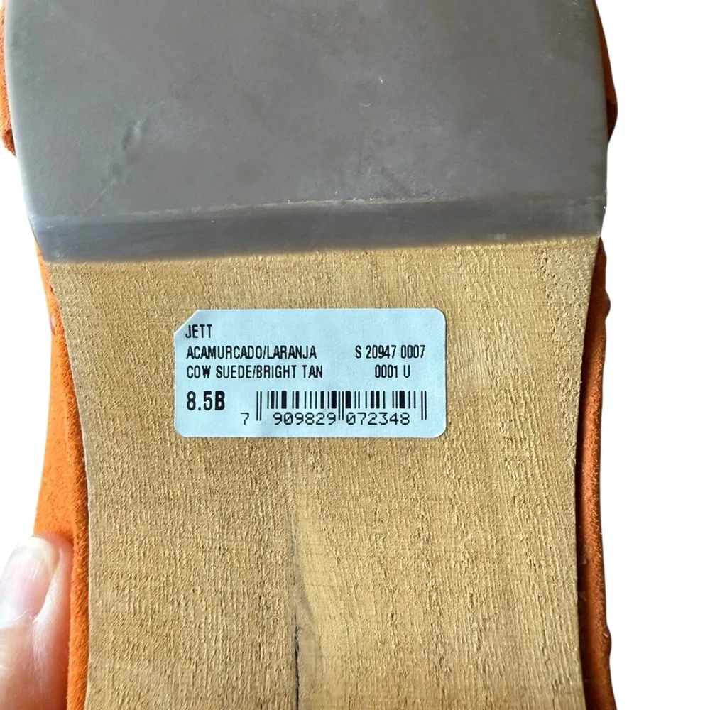 SCHUTZ Jett Suede Clogs sandals in Bright Tangerine size 8.5 - Picture 8 of 10